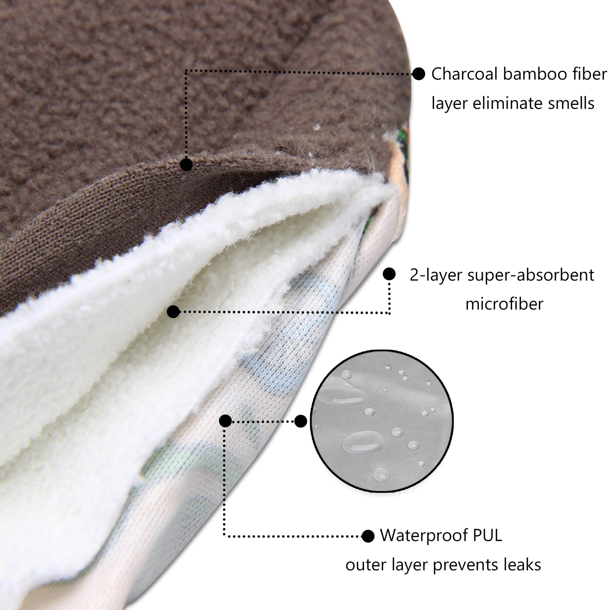 Teamoy microfiber absorbent layer emphasizes rapid absorption and dryness.