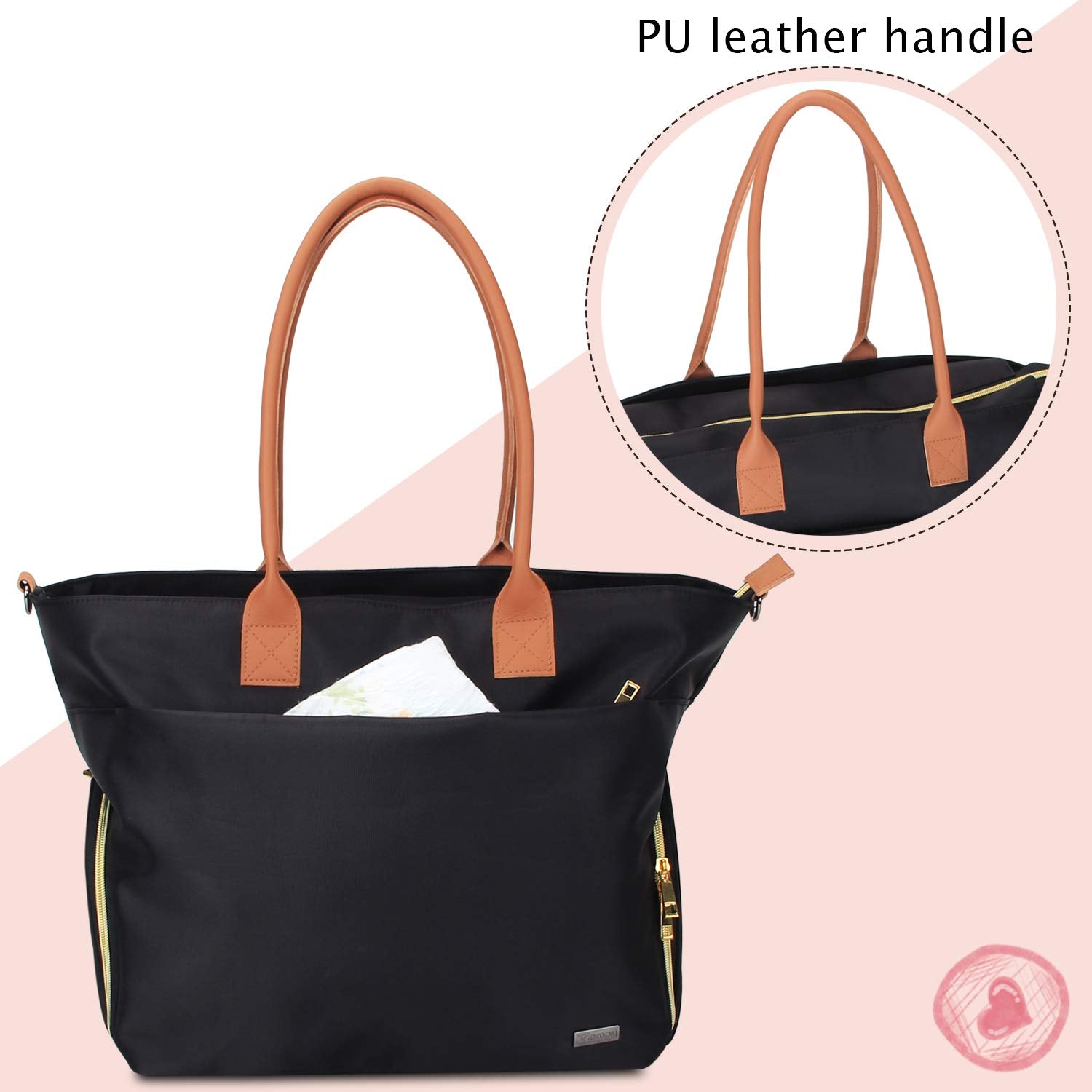 Teamoy leather handle and adjustable strap boost comfort
