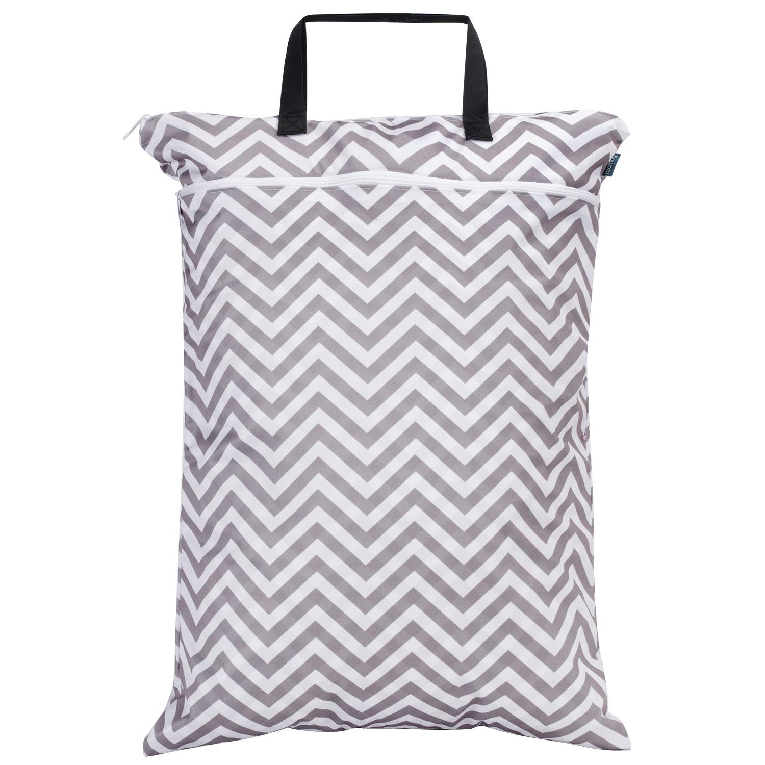 Teamoy travel hanging wet dry bag beige-chevron stays dry and organized.