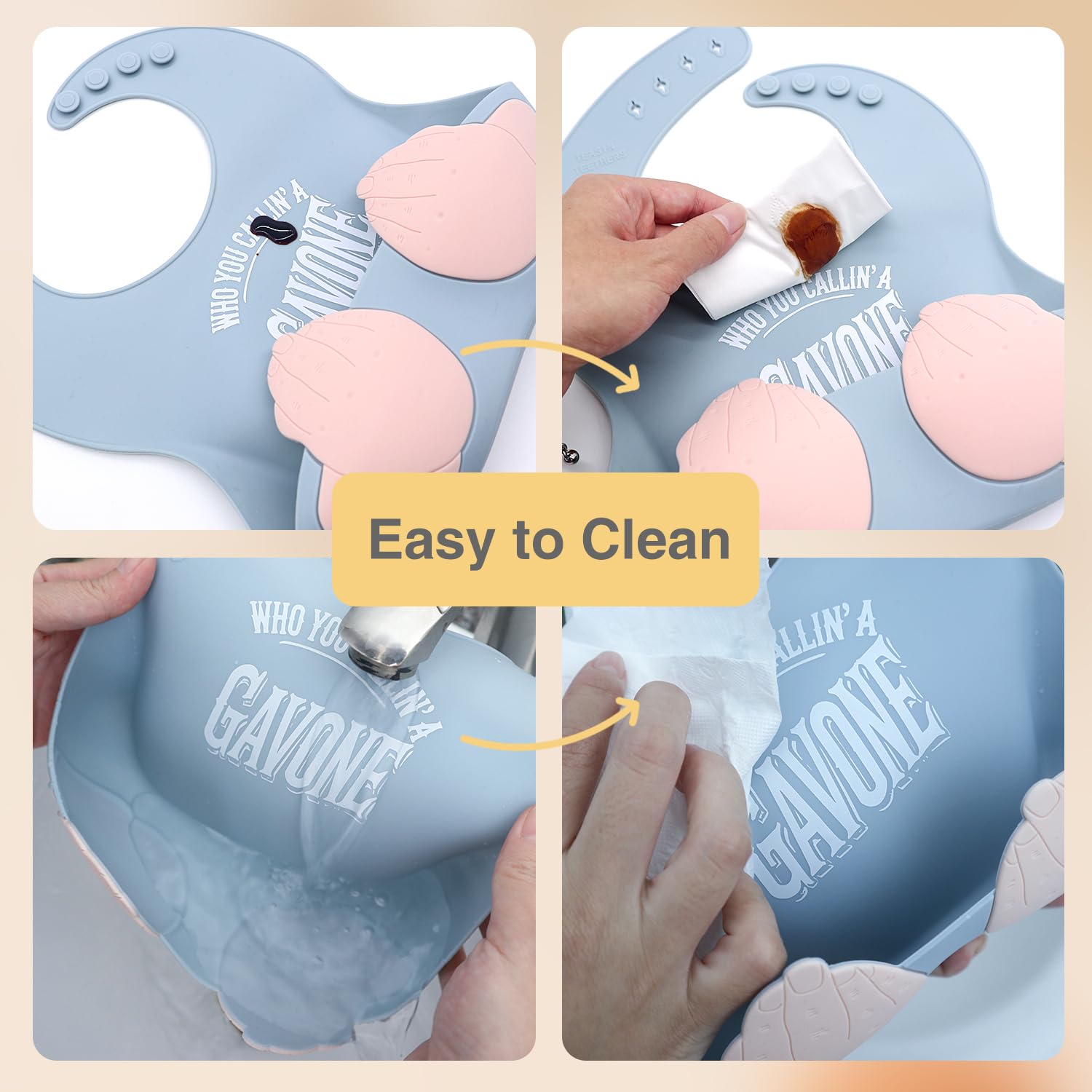 Teasin' Teethers adjustable neck bib for a comfortable, growing fit.