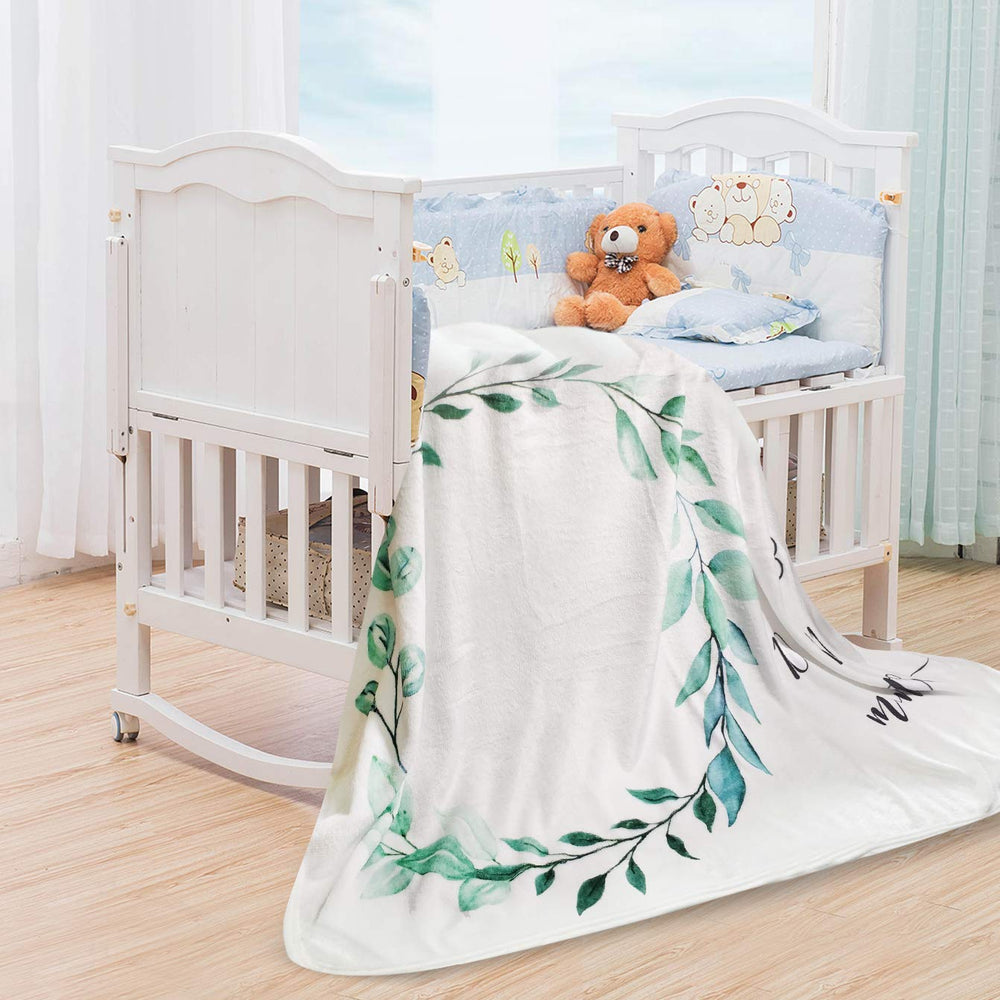 Tebaby growth backdrop doubles as a cozy swaddle or mat.