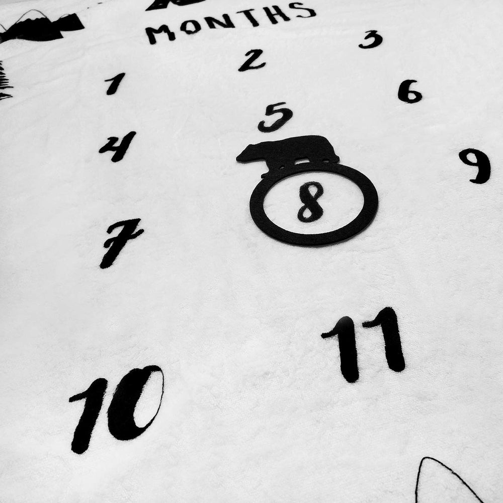 Tebaby growth chart blanket tracks twelve months with adorable monthly frames