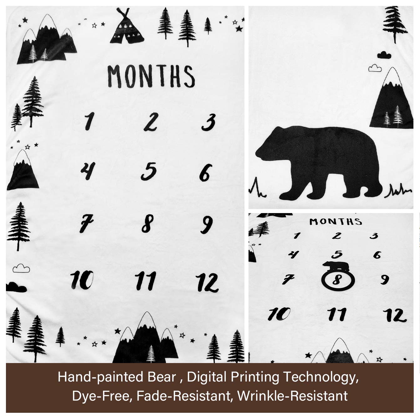 Tebaby hand-painted bear mountain design adds charm to newborn shoot photos