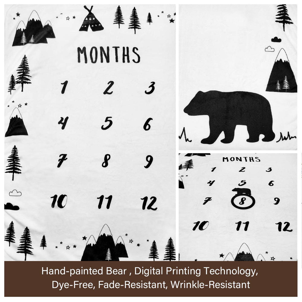 Tebaby hand-painted bear mountain design adds charm to newborn shoot photos