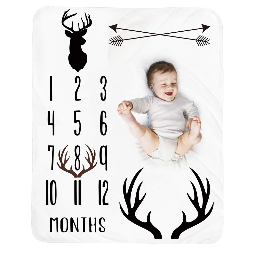 Tebaby milestone blanket with deer design for adorable monthly photos