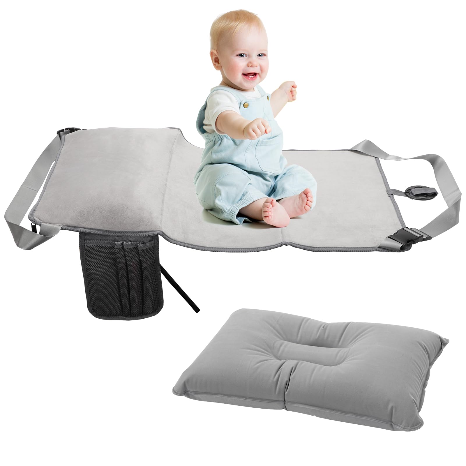 Tefola toddler airplane bed compact dimensions 31x17 inches for travel on planes.