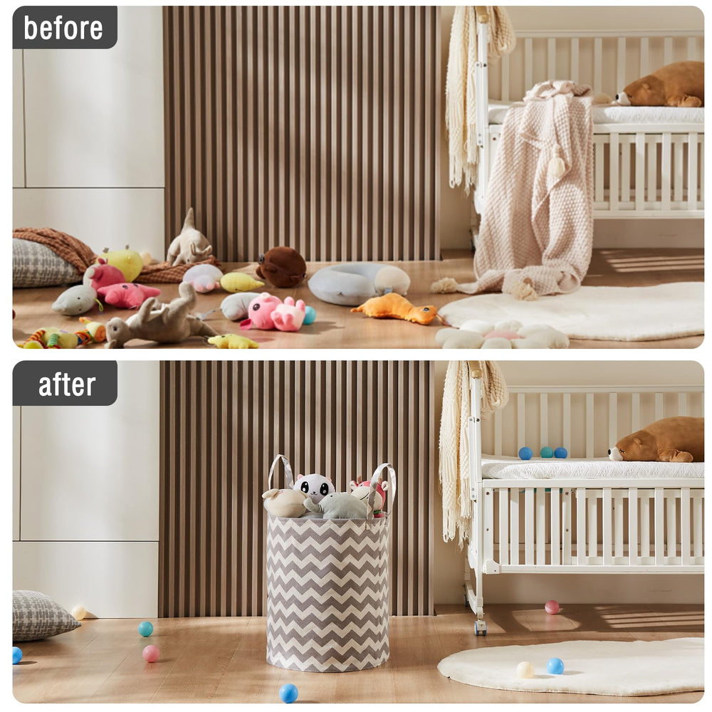 TechMilly 63L collapsible kids laundry hamper saves space when not in use.