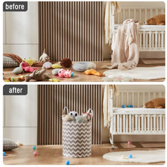 TechMilly 63L collapsible kids laundry hamper saves space when not in use.