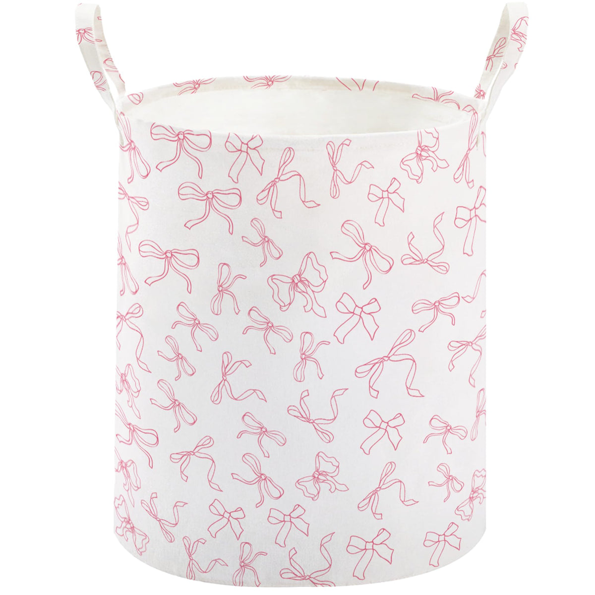 TECHMILLY Bowknot large storage basket with floral design for organized kids' items.