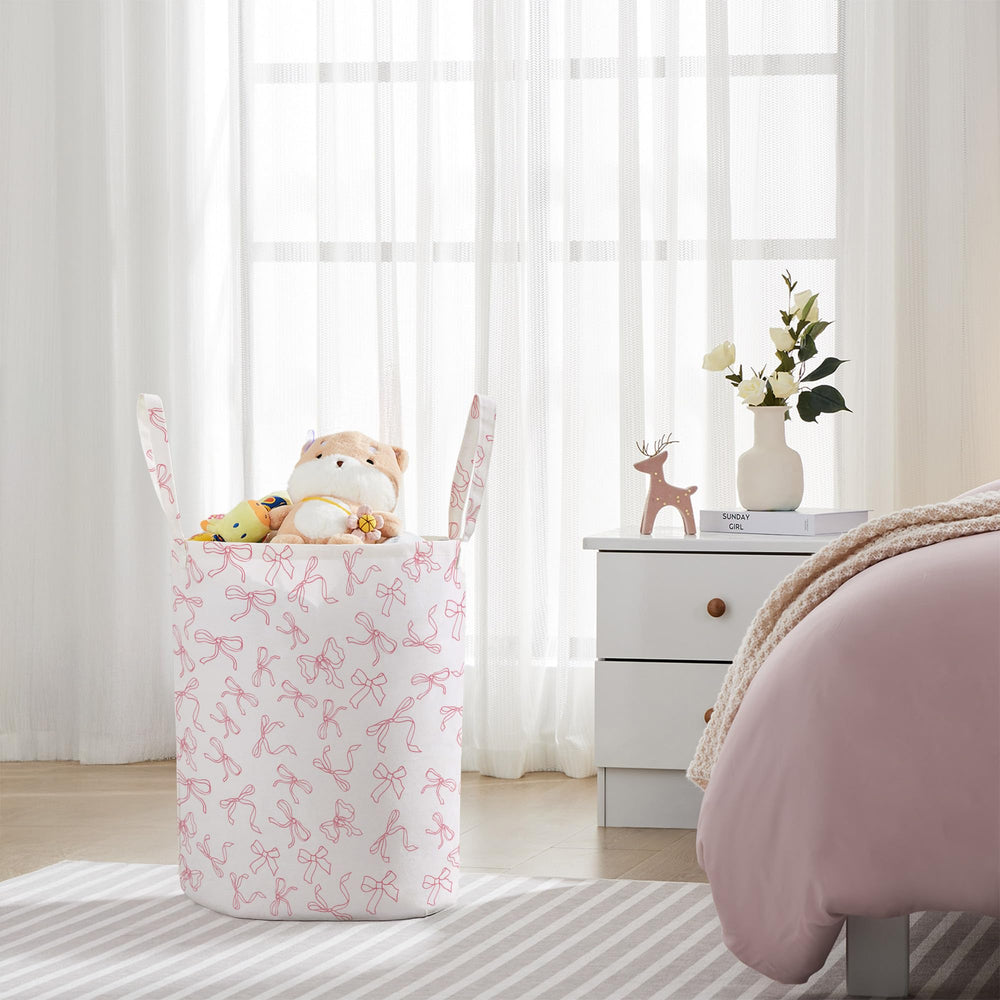 TECHMILLY Bowknot linen-cotton material with waterproof inner for durable, lightweight storage.