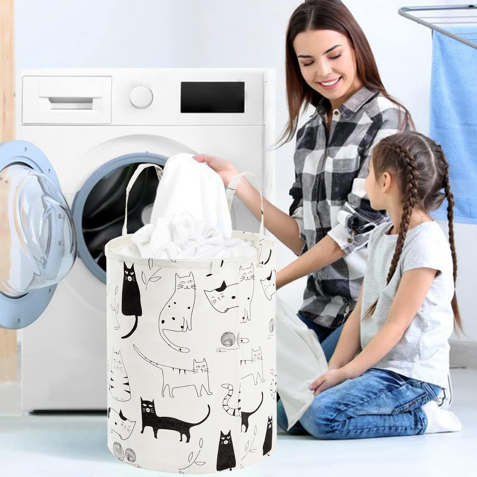 TECHMILLY cartoon cat design basket adds cute charm to nursery