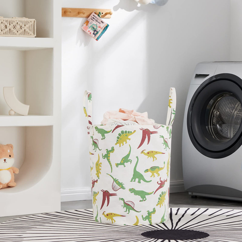 Techmilly green dinosaur basket adds playful décor while keeping rooms tidy.