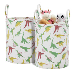 Techmilly large storage basket in green dinosaur design, ideal for keeping kids' items organized.