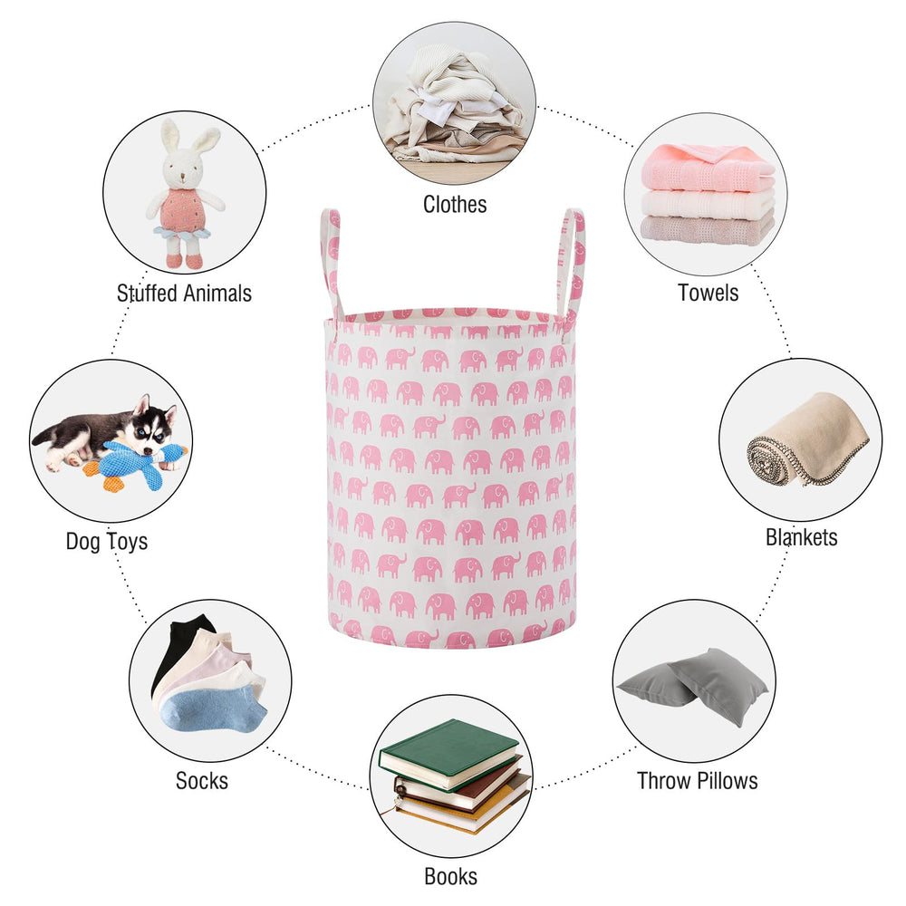 TECHMILLY linen-cotton fabric basket with waterproof liner, lightweight and durable.