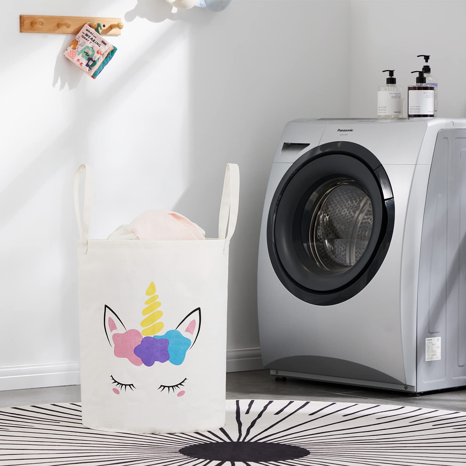 TECHMILLY storage bin with long handles for easy carrying.