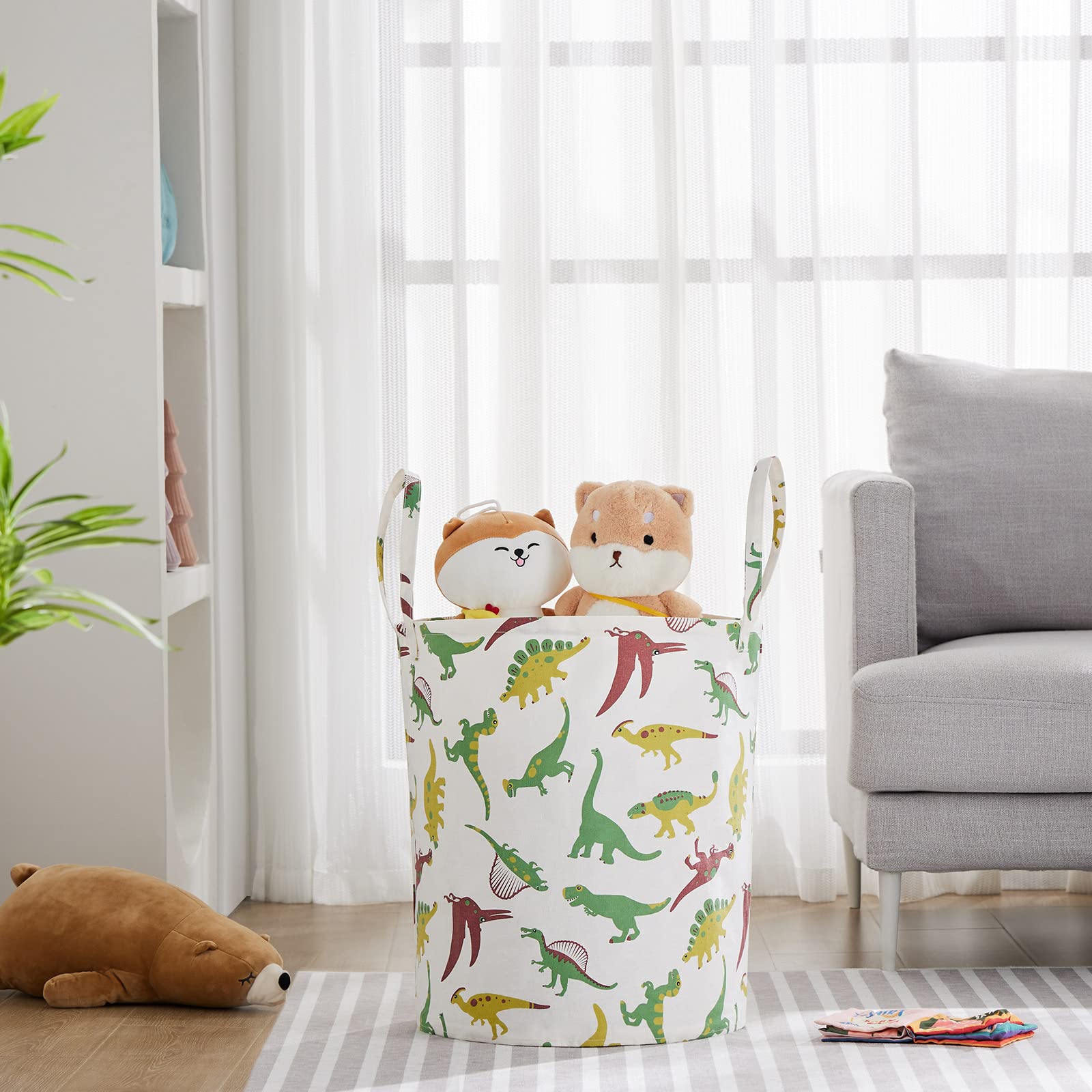 Techmilly toy bin for nursery, stores stuffed animals and toys neatly.