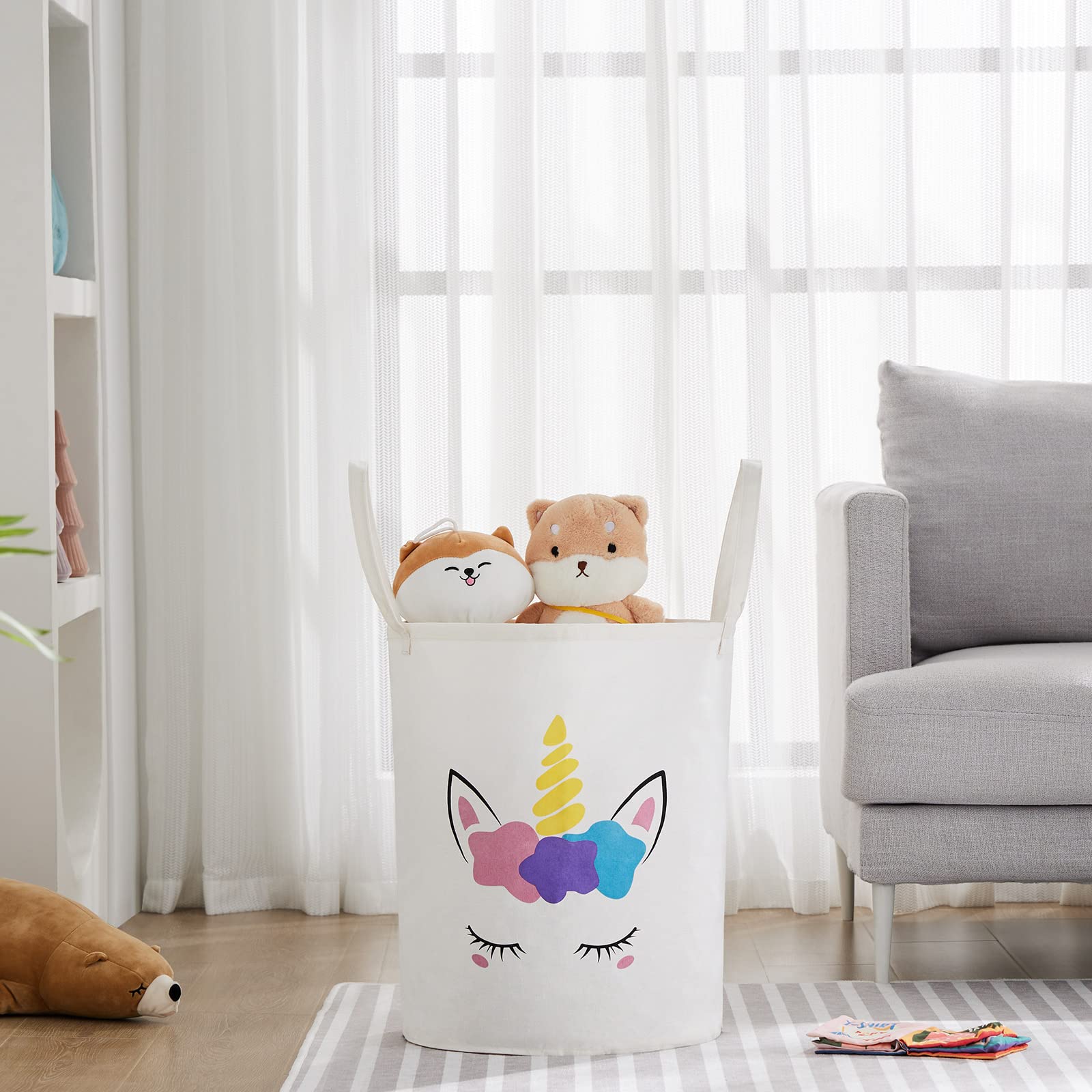 TECHMILLY yellow nursery bin brightens spaces while keeping items organized.
