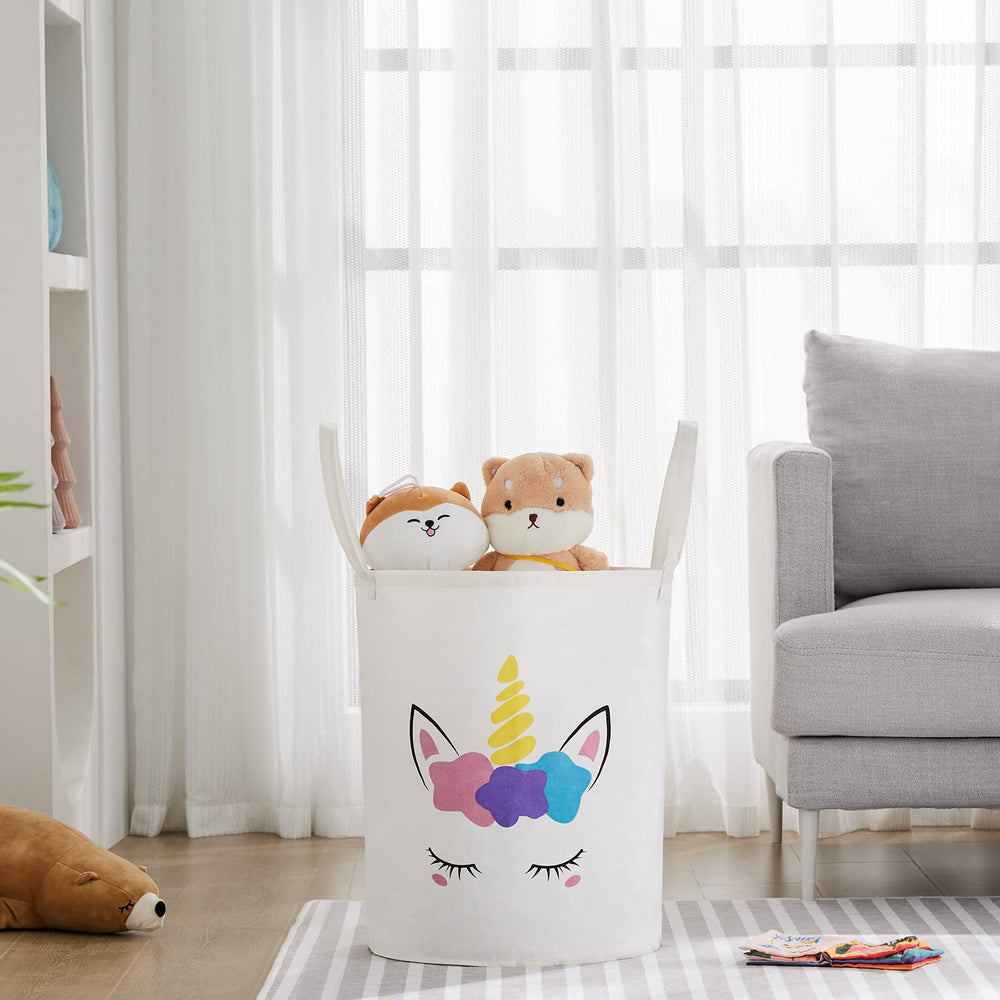 TECHMILLY yellow nursery bin brightens spaces while keeping items organized.