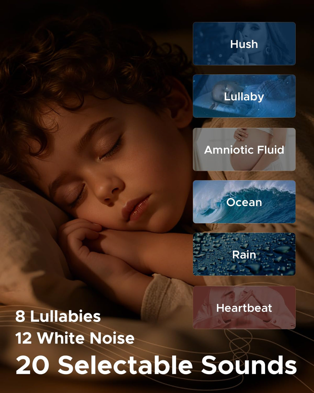 TeckyGem 20 soothing sounds list provides calming options for nap times