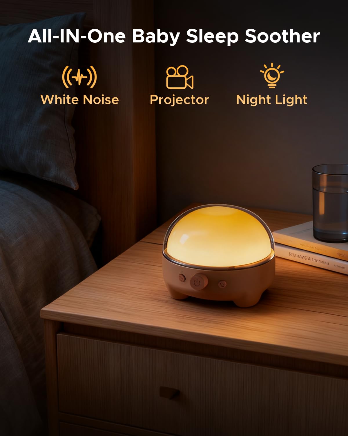 TeckyGem pig-shaped night light close-up highlighting safe, chew-safe design