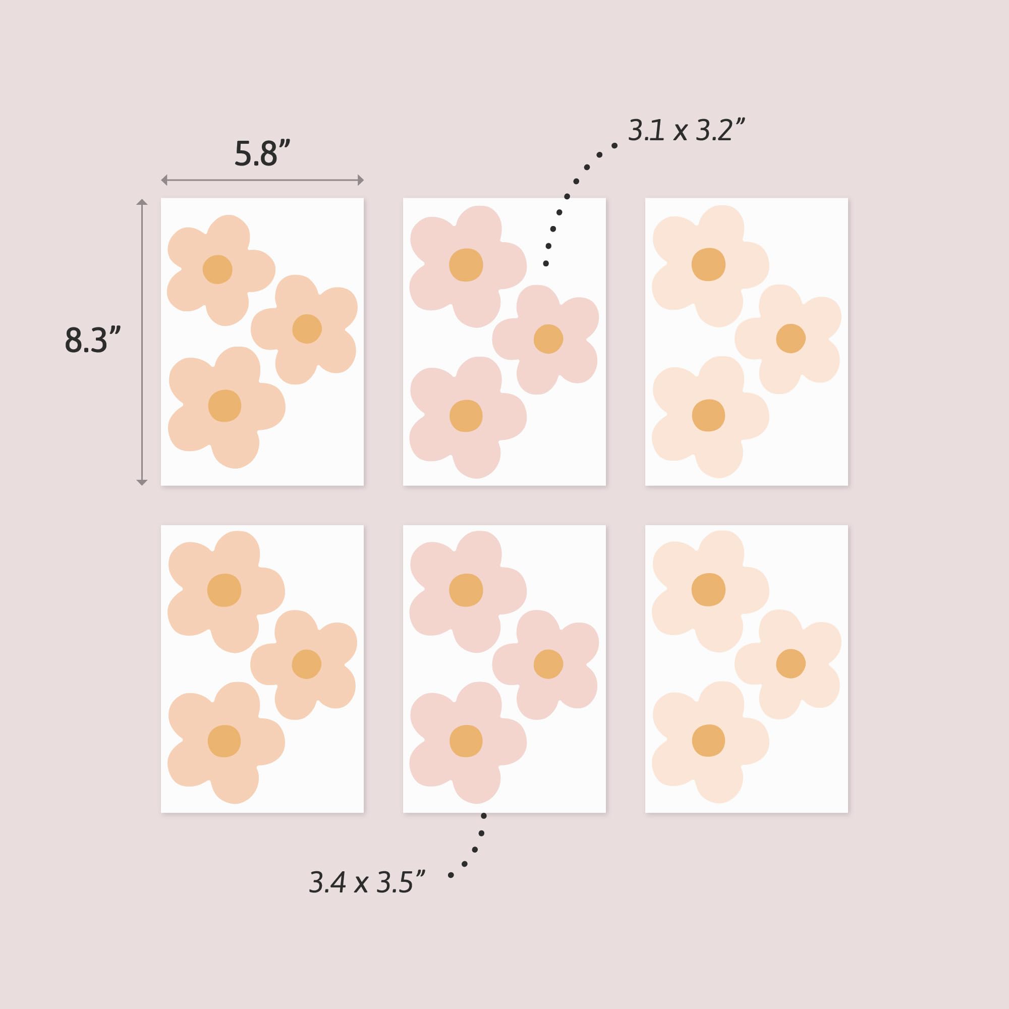 Teddylabels daisy blush pink peel-and-stick decal offers quick, repositionable wall art