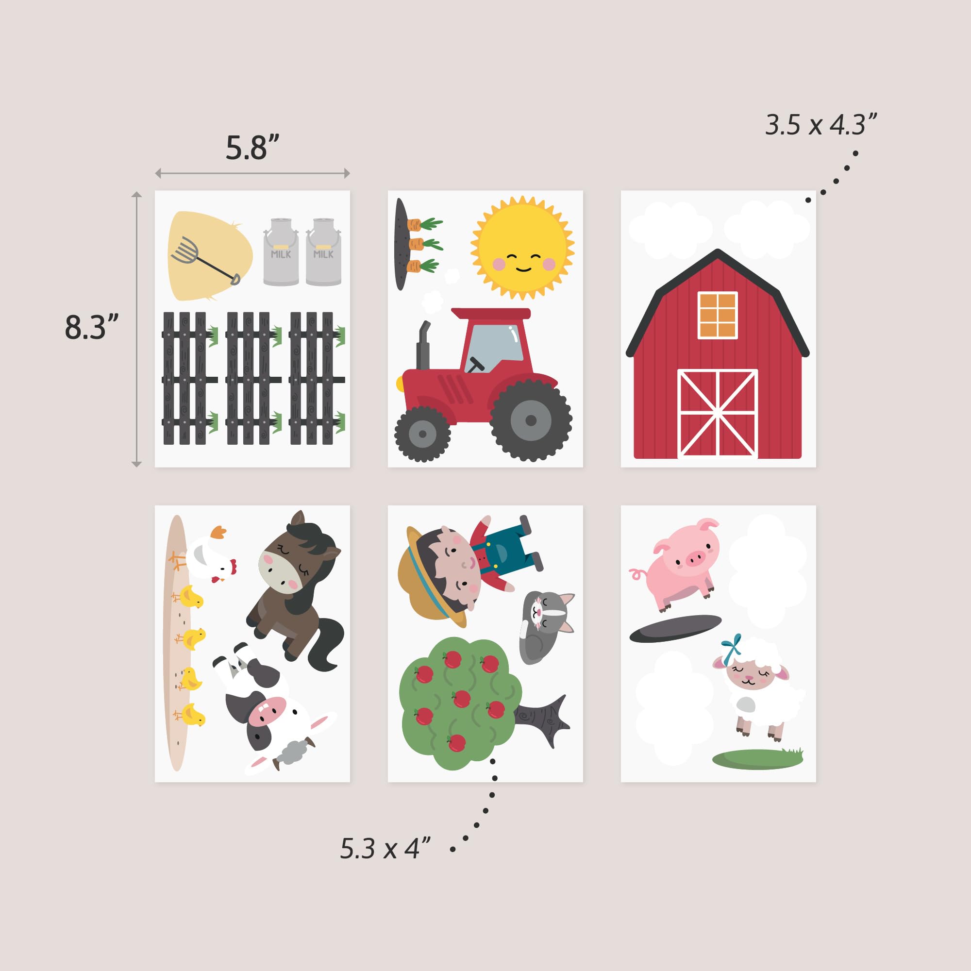 Teddylabels Farm Life clouds and sun decal adds bright, sunny mood