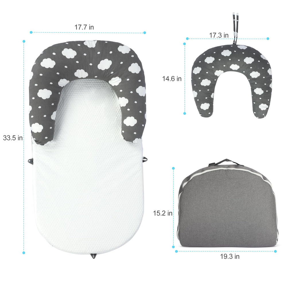 TEEAE Cloud tummy time mat used to support neck and back development.