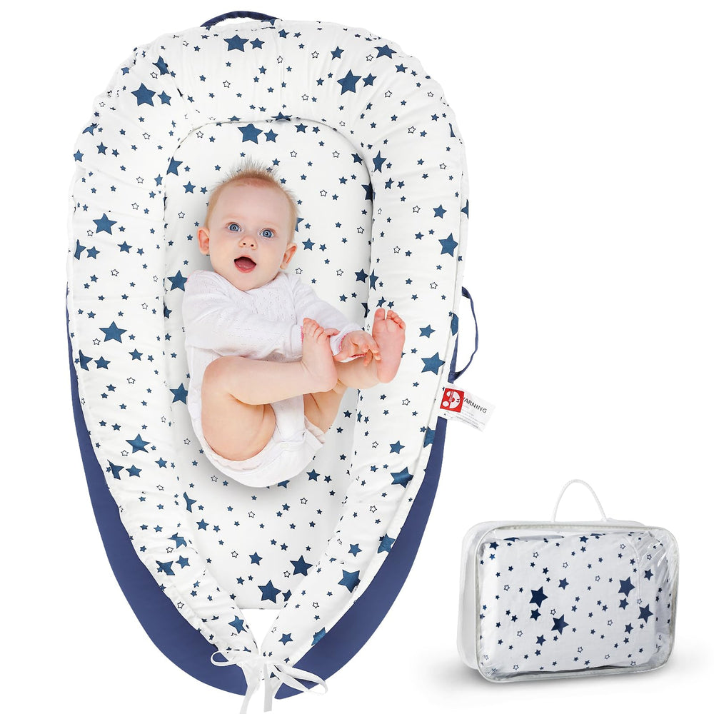 TEEAOE baby lounger with soft cotton fabric for gentle tummy time.