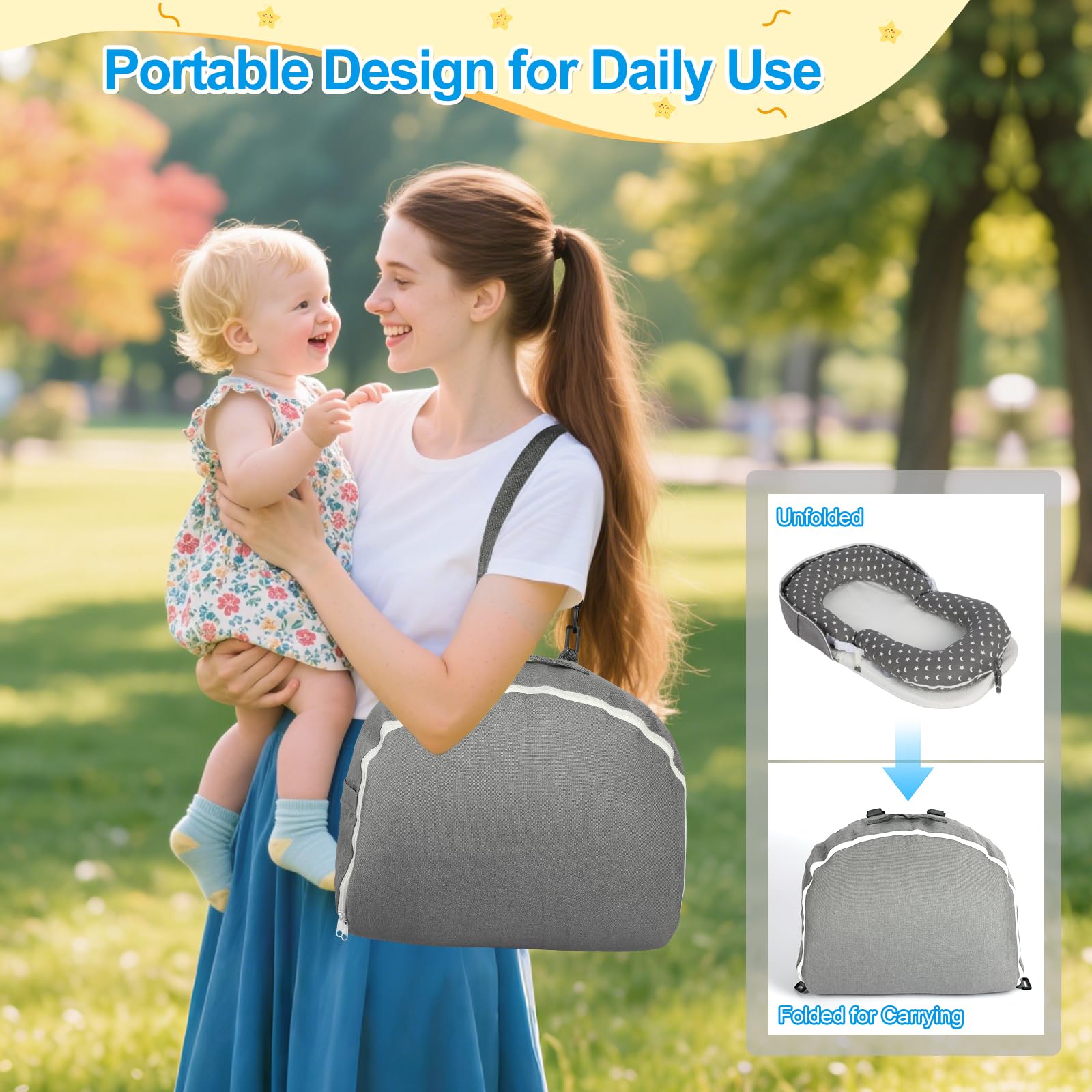 TEEAOE Starsmoon soft padding uses skin-friendly fabric for gentle touch.