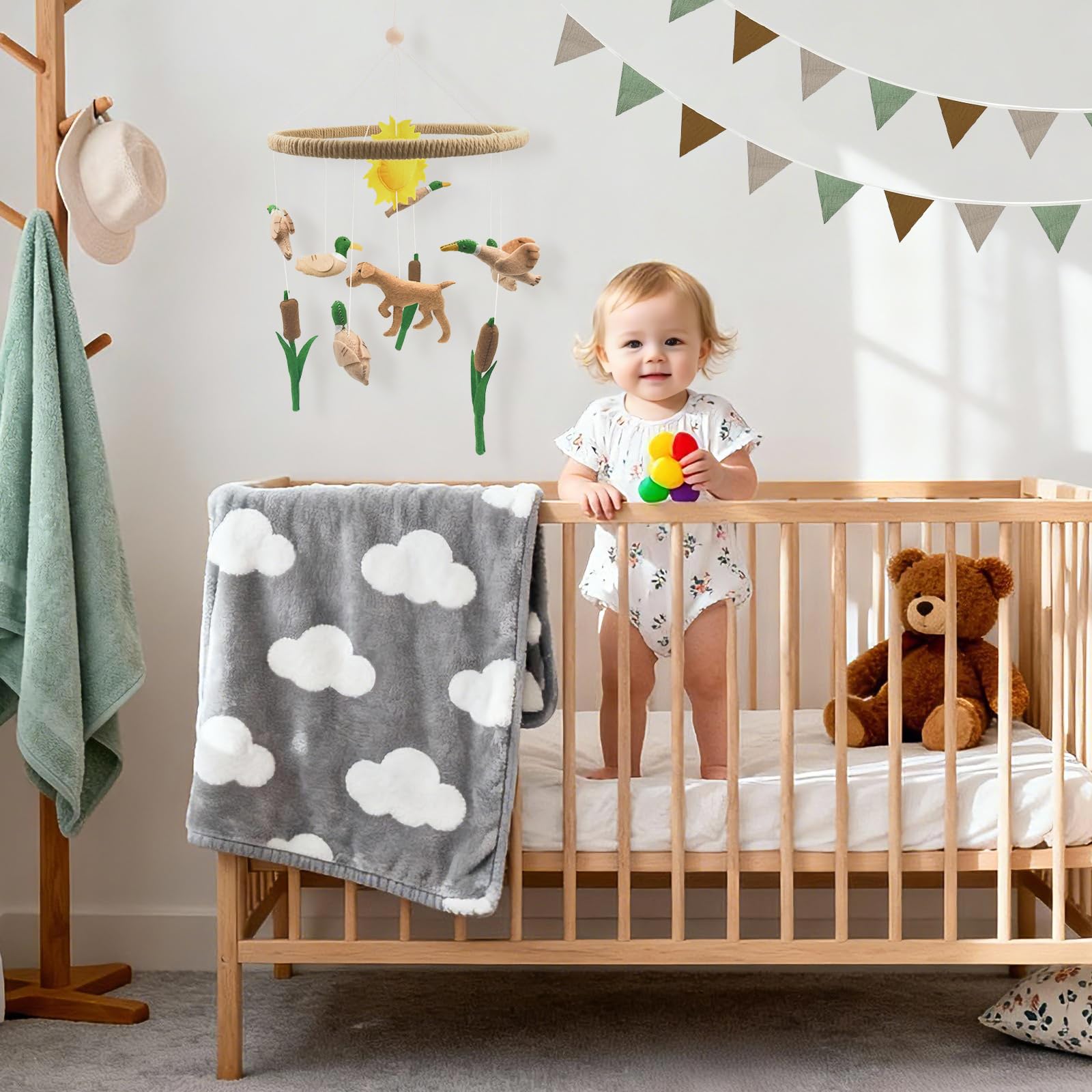 Teeloray Gender-Neutral Nursery complements any nursery with versatile decor.