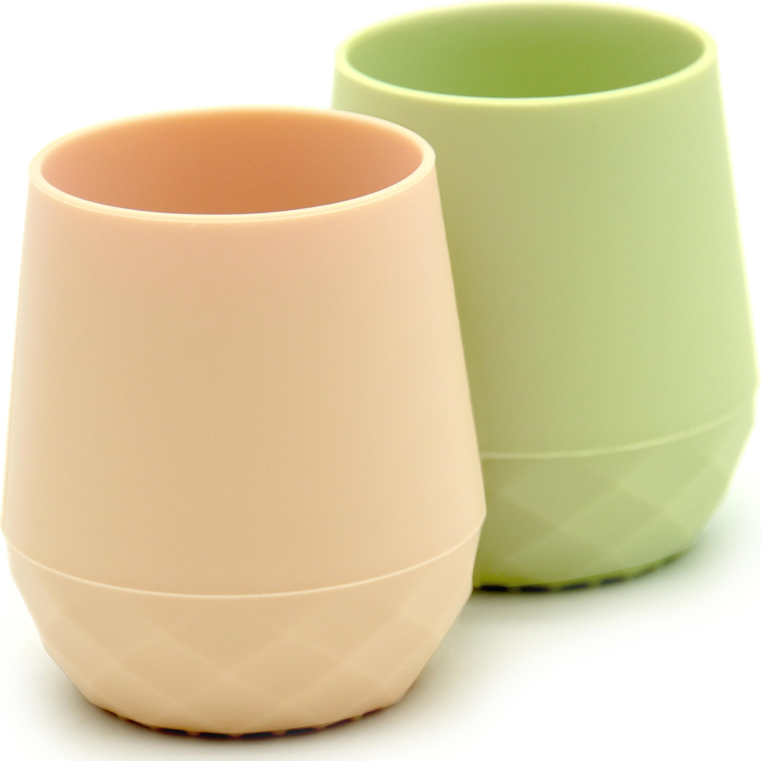 Teensy Peepsy open cup in mint frappe supports baby self-feeding