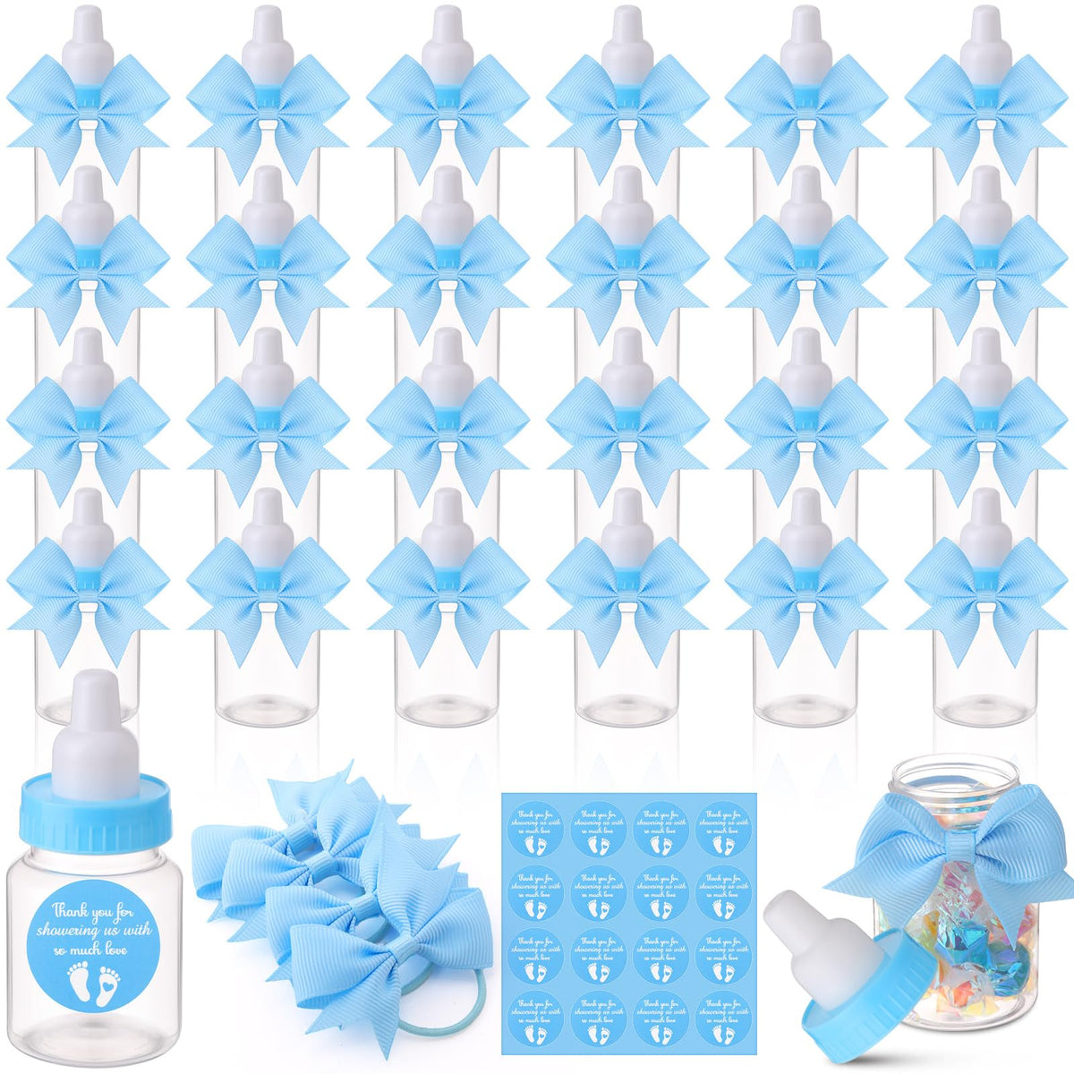 Teenyyou blue mini baby bottles for baby shower favors
