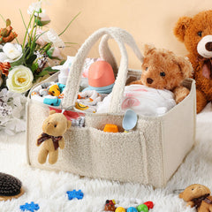 Teenyyou changing table organizer showcases removable divider for flexible storage.