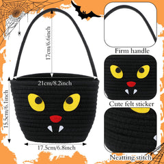 Teenyyou Halloween basket with witch motif, adds playful charm to trick-or-treat routes.