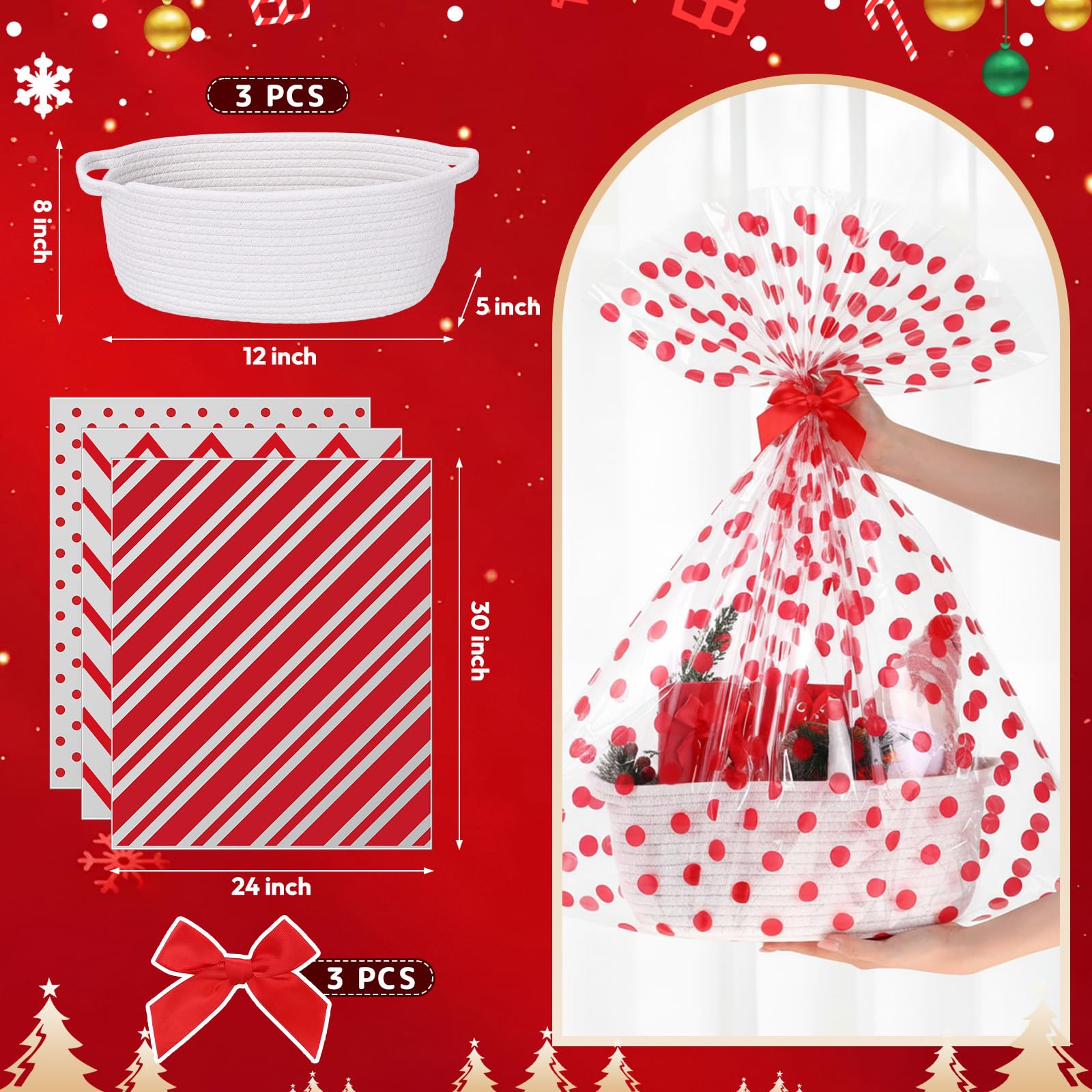 Teenyyou satin bows on red gift bags for premium wrapping