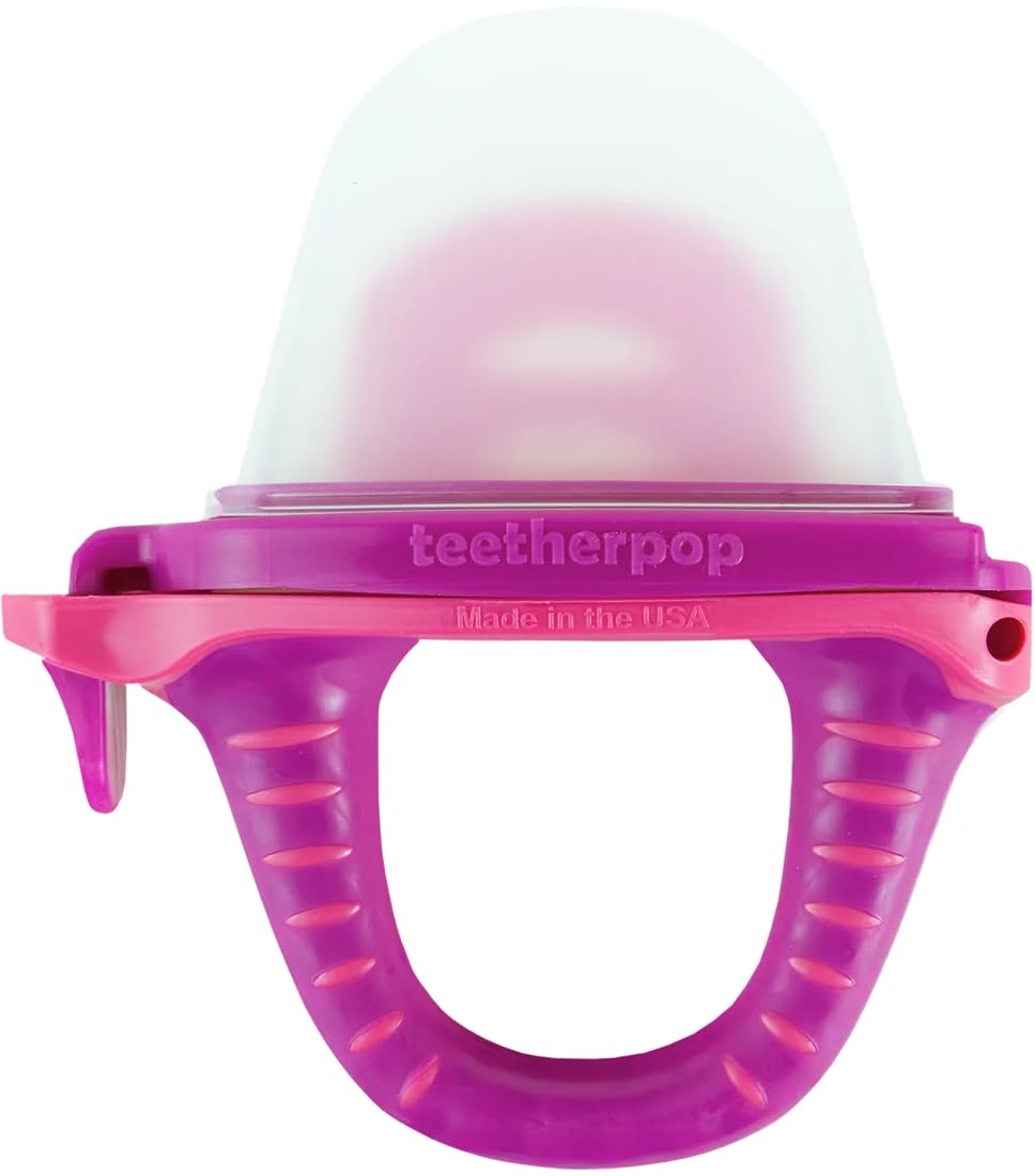 Teetherpop fillable teether with breastmilk popsicle for soothing teething.