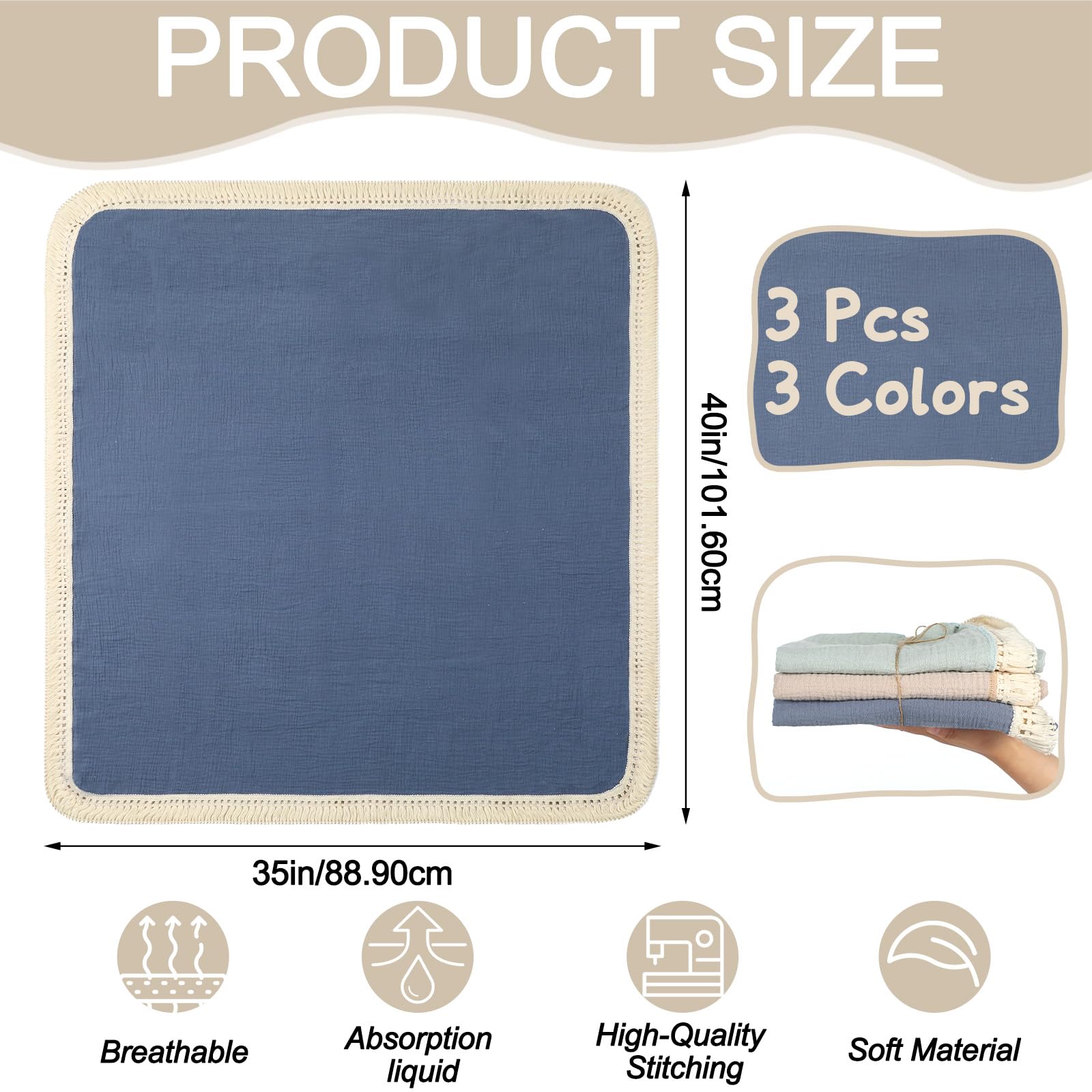 Tegeme 35x40 inch baby blanket delivers gentle warmth and air flow