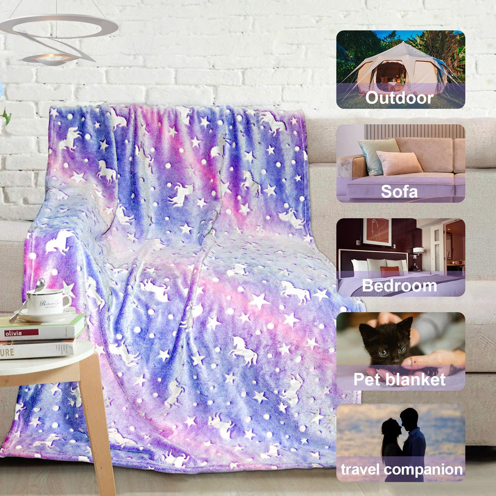 TEHALK unicorn blanket machine washable for easy care