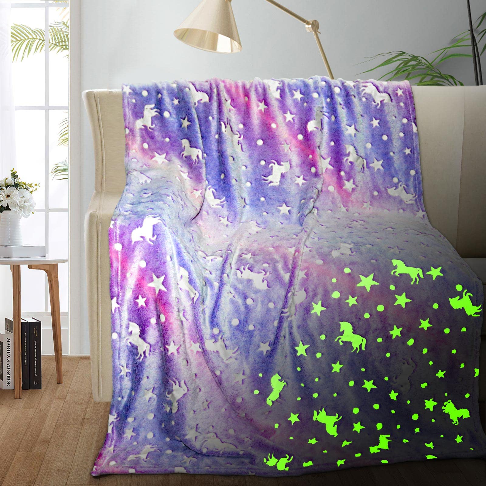 TEHALK unicorn blanket with soft flannel for cozy nights