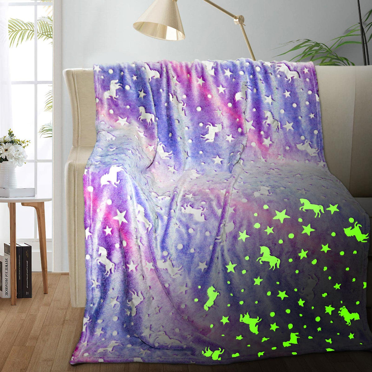 TEHALK unicorn blanket with soft flannel for cozy nights