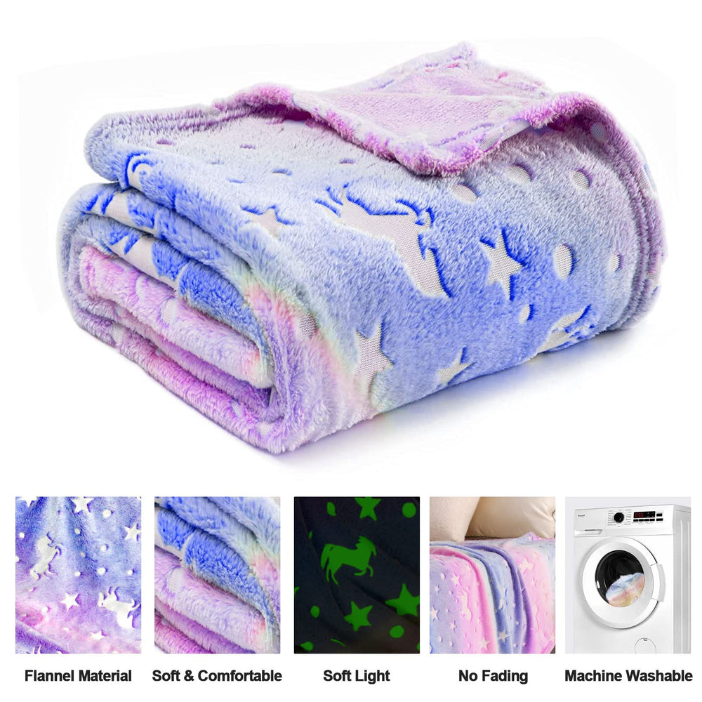 TEHALK unicorn blanket travel-friendly for on-the-go comfort