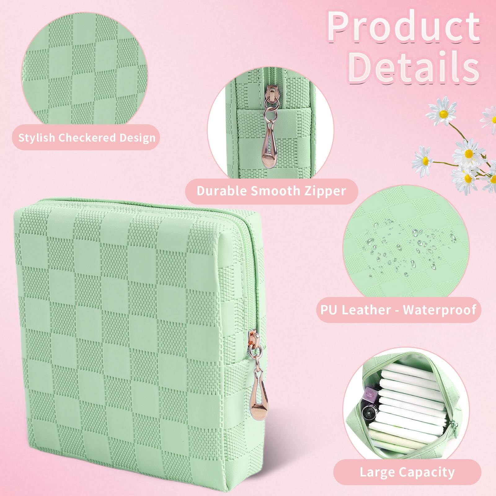 Teircno multi-purpose period bag doubles as makeup or travel pouch.