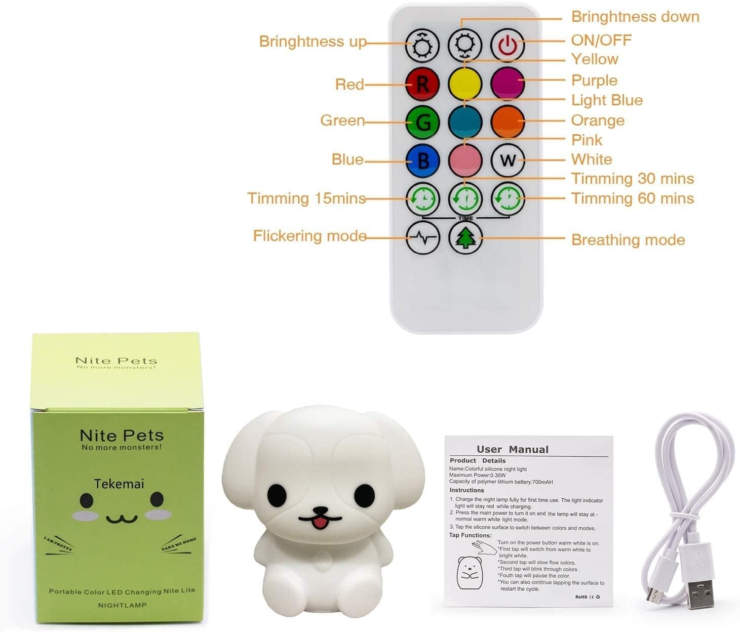 Tekemai Night Light durable design suitable for baby nursery