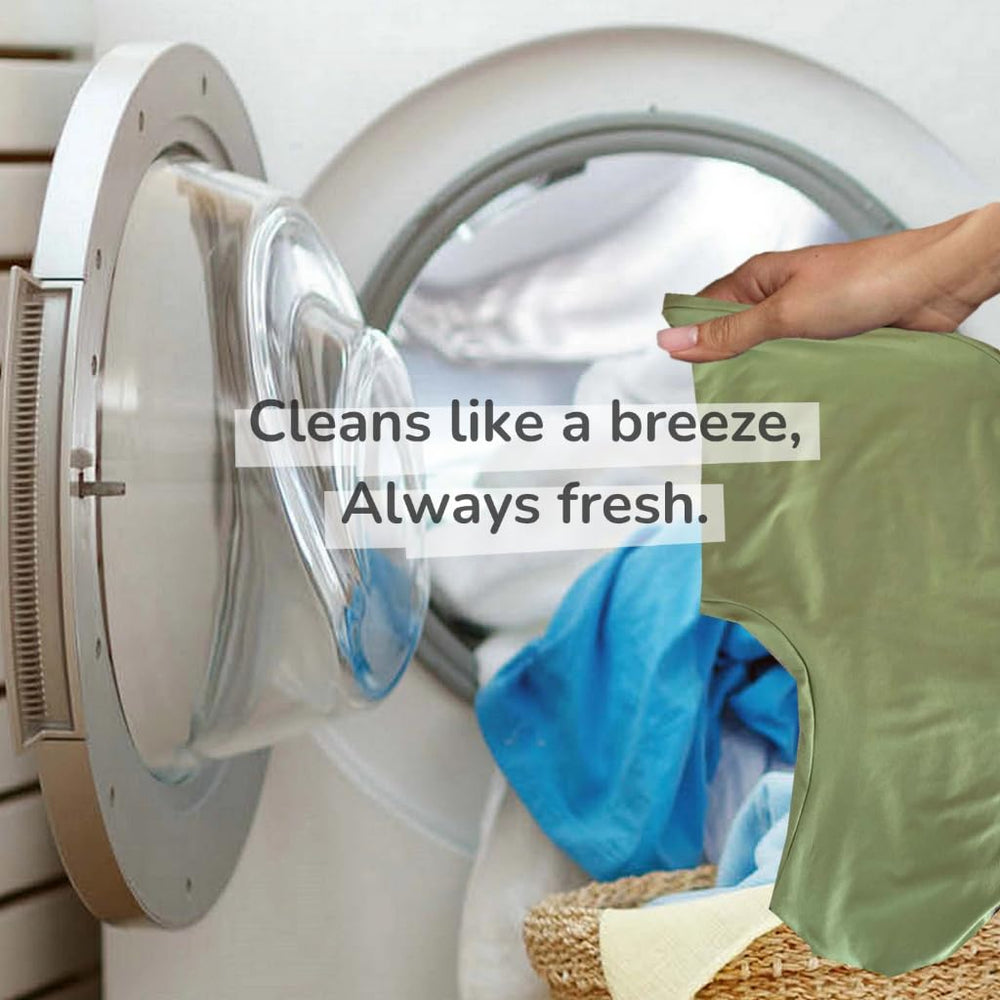 Teleamica machine-washable cover cleans easily, keeping pillow ready for use.