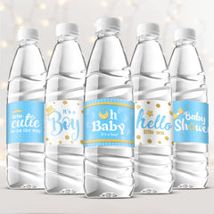 Teling blue boy foil bottle label for elegant baby shower decoration and durable wear