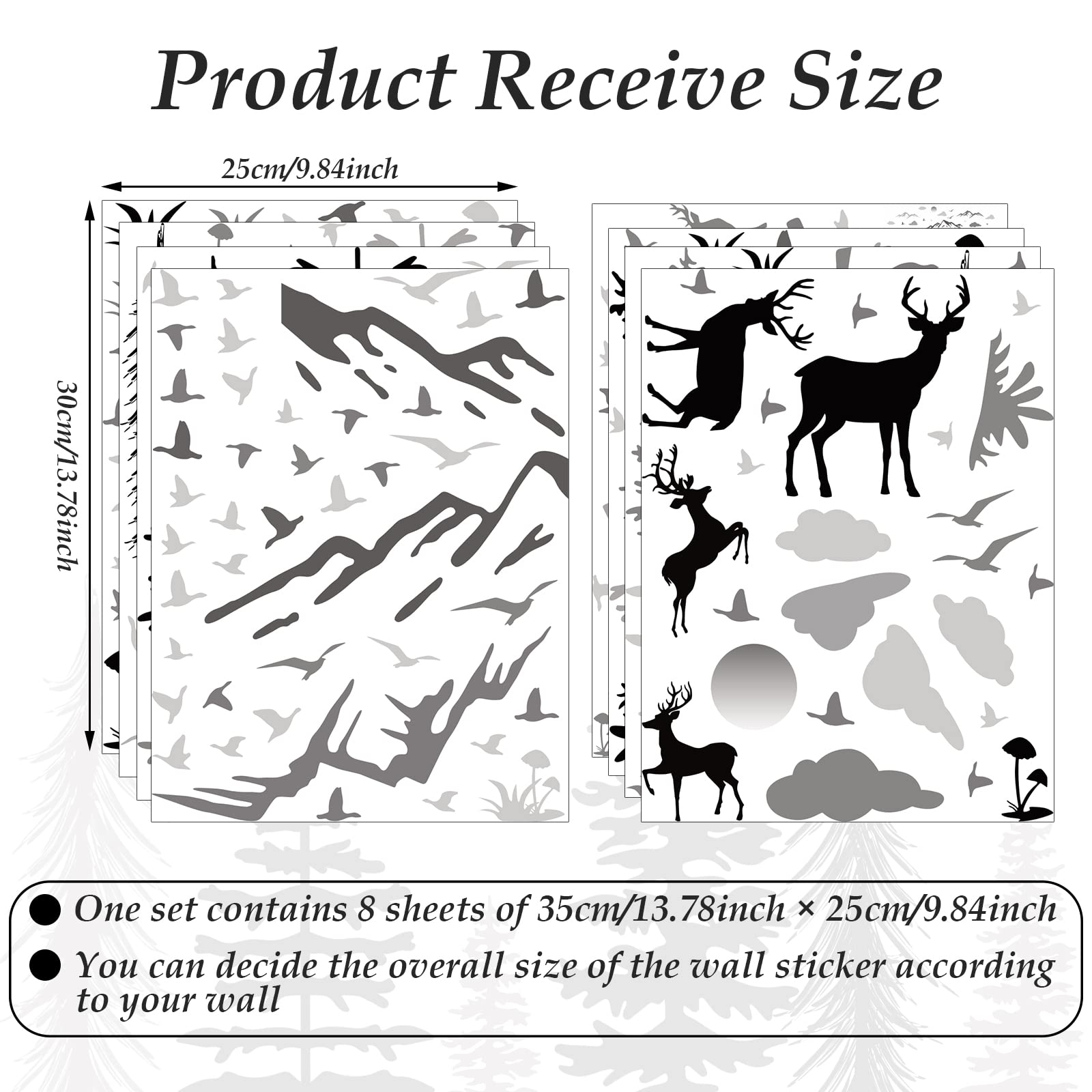 Teling pine tree wall decal introduces nature focus to nursery or playroom