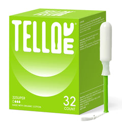 Tellove Tampons with organic cotton core for gentle protection and comfort.