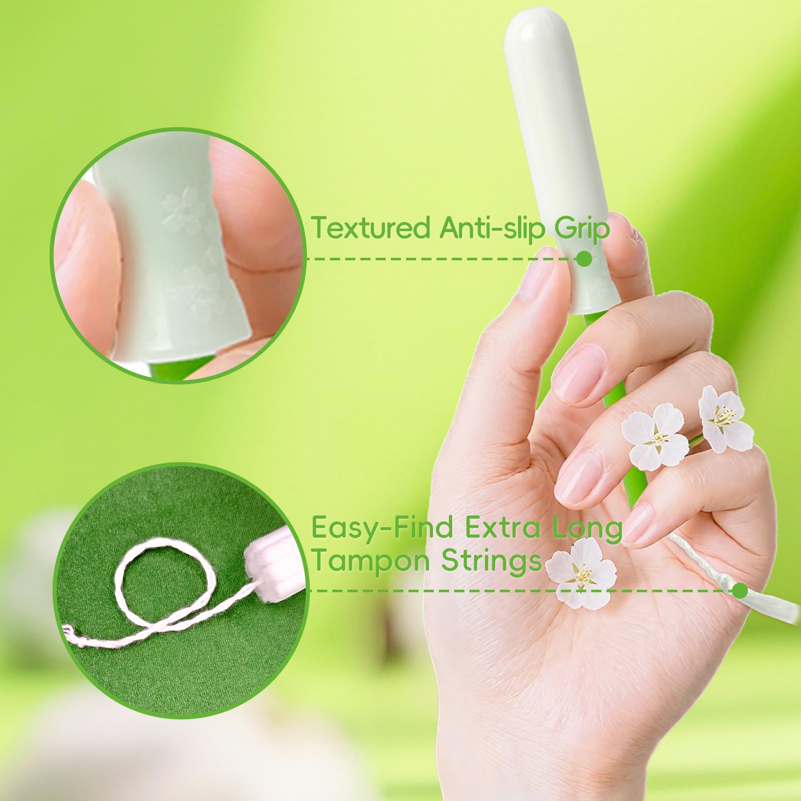 Tellove tampons feature teardrop port and grip for easy application