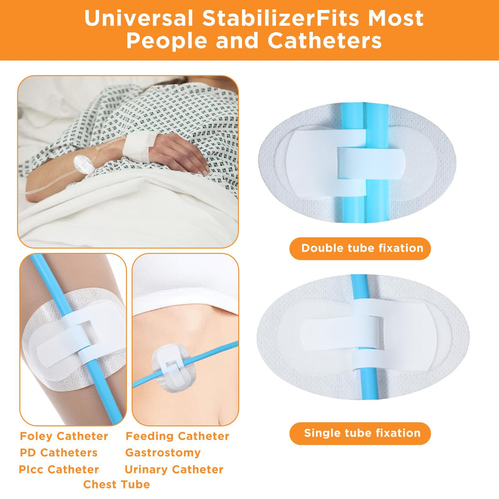 Telooco adhesive fixation patch supports both single and dual-tube catheters for versatile use.