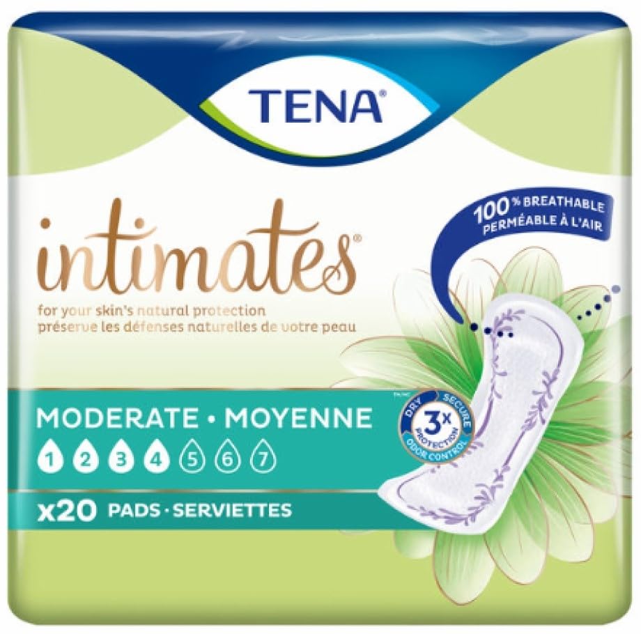 TENA Sensitive Care absorbent-core close-up, advanced efficiency for moderate leaks